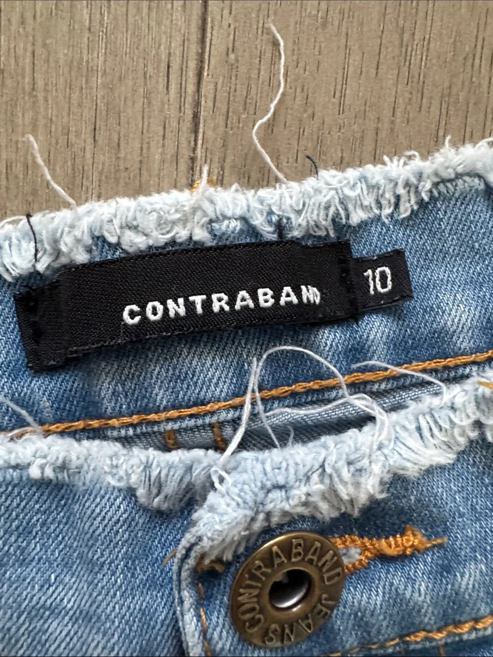 Kids Light Blue Distressed Denim Shorts by CONTRASTA